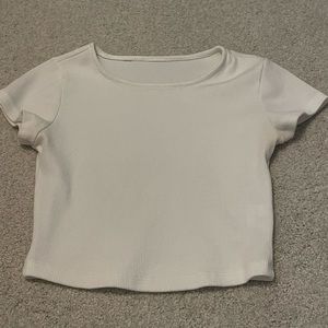 Princess polly white ribbed basic baby tee